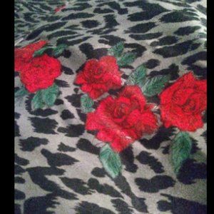 Torrid Dress Grey Black and Red Roses